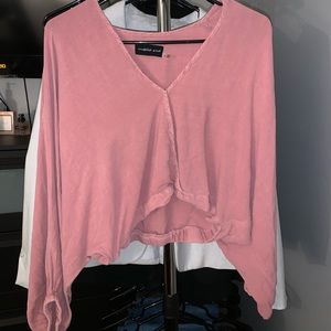 Wide Sleeve Cropped Top
